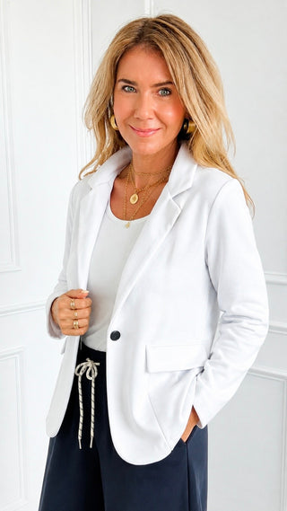 Caroline Italian Hoodie Blazer- White