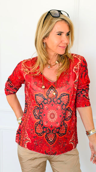 Vintage Bazaar Lurex Trim Italian Top
