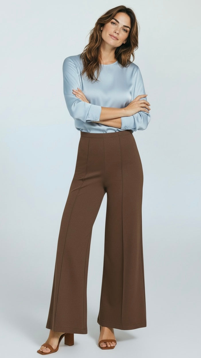 Line Flow Cropped Pants - Brown-170 Bottoms-Zenana-Coastal Bloom Boutique, find the trendiest versions of the popular styles and looks Located in Indialantic, FL