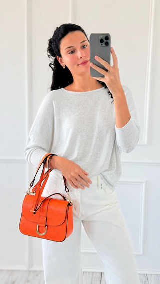 The Margo Scuba Long Sleeve - Ash Grey
