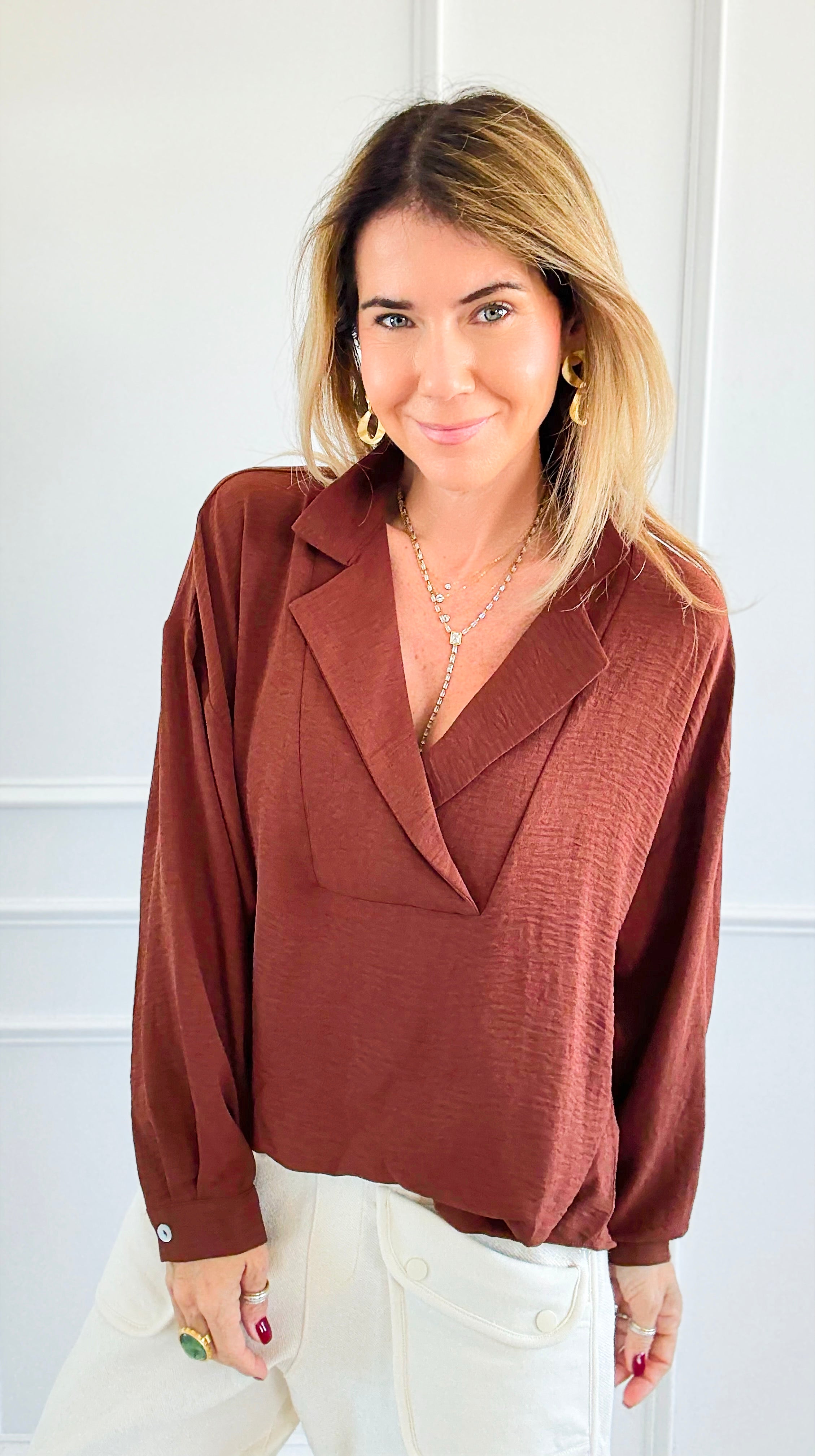 Textured Treasure Woven Top-110 Long Sleeve Tops-LIME 'N' CHILI-Coastal Bloom Boutique, find the trendiest versions of the popular styles and looks Located in Indialantic, FL