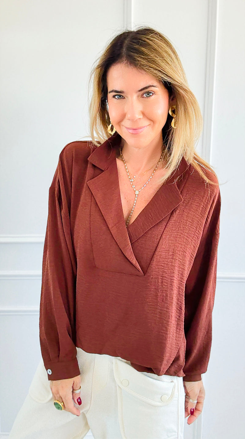 Textured Treasure Woven Top-110 Long Sleeve Tops-LIME 'N' CHILI-Coastal Bloom Boutique, find the trendiest versions of the popular styles and looks Located in Indialantic, FL