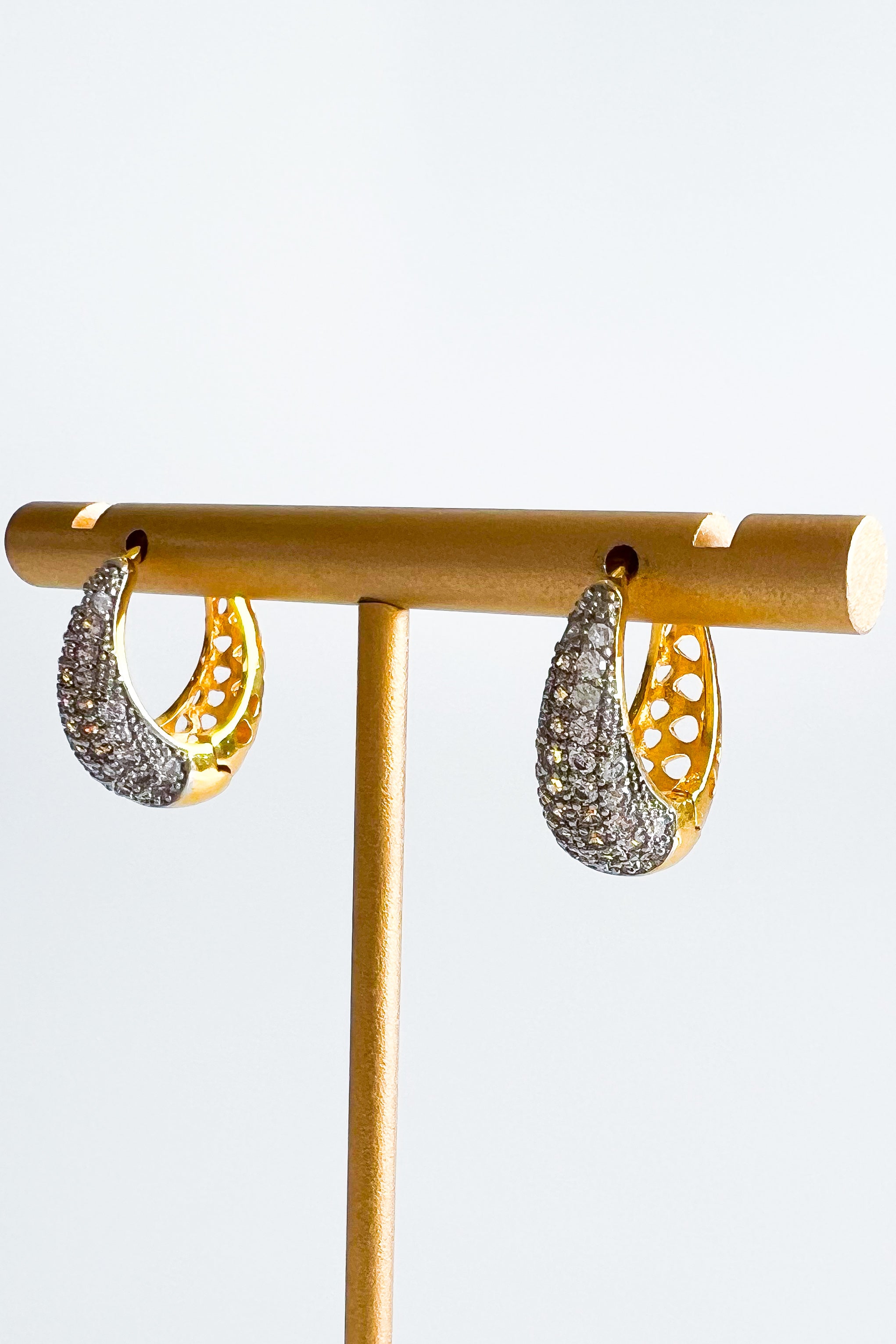 Micropave Huggie Hoop Earring-230 Jewelry-Darling-Coastal Bloom Boutique, find the trendiest versions of the popular styles and looks Located in Indialantic, FL