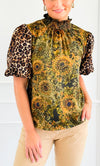 Wild Bloom Puff Sleeve Top-110 Short Sleeve Tops-VOY-Coastal Bloom Boutique, find the trendiest versions of the popular styles and looks Located in Indialantic, FL