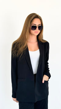 Refined Elegance Open Blazer - Black-160 Jackets-Must Have-Coastal Bloom Boutique, find the trendiest versions of the popular styles and looks Located in Indialantic, FL