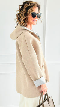 Modern Comfort Italian Zip- Up Hoodie Jacket-160 Jackets-BONITO SRL-Coastal Bloom Boutique, find the trendiest versions of the popular styles and looks Located in Indialantic, FL