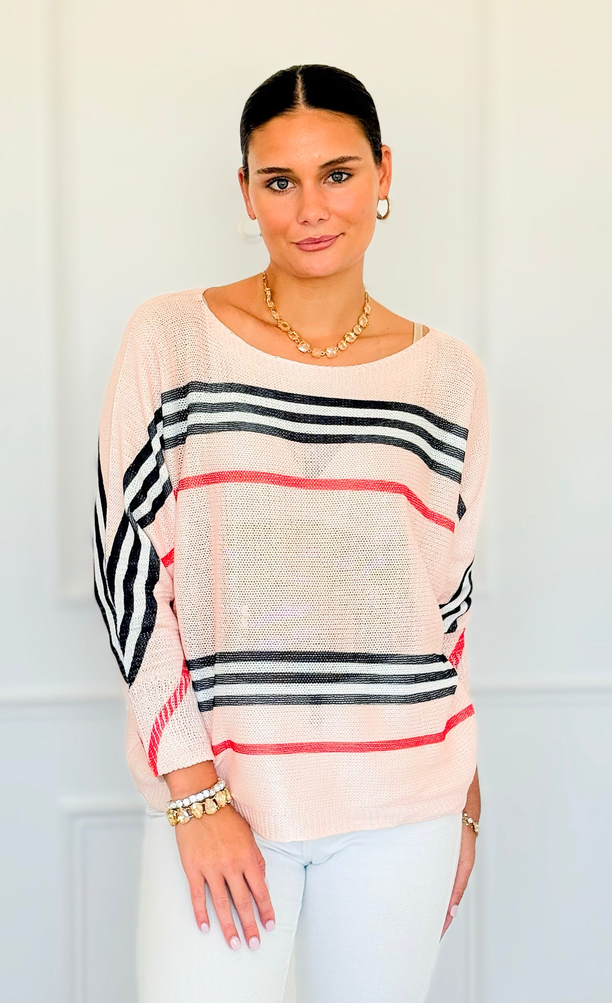Iconic Striped Italian St Tropez Knit-140 Sweaters-SORPRESA-Coastal Bloom Boutique, find the trendiest versions of the popular styles and looks Located in Indialantic, FL