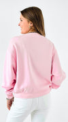 French Terry Sweatshirt - Pink-130 Long Sleeve Tops-HYFVE-Coastal Bloom Boutique, find the trendiest versions of the popular styles and looks Located in Indialantic, FL