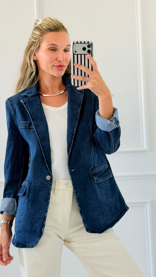 Power Play Denim Blazer