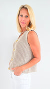 Timeless Button-Up Knit Vest - Taupe-150 Cardigans/Layers-JODIFL-Coastal Bloom Boutique, find the trendiest versions of the popular styles and looks Located in Indialantic, FL