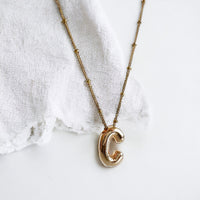 Puff Letter Pendant Necklace-230 Jewelry-Darling-Coastal Bloom Boutique, find the trendiest versions of the popular styles and looks Located in Indialantic, FL