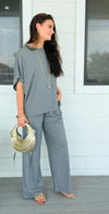 Chic Alert Italian Set - Heather Gray-210 Loungewear/Sets-Italianissimo-Coastal Bloom Boutique, find the trendiest versions of the popular styles and looks Located in Indialantic, FL