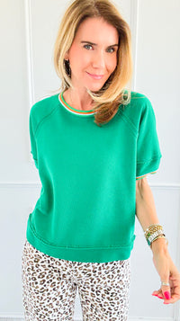 Laguna Terry Top-110 Short Sleeve Tops-Jodifl-Coastal Bloom Boutique, find the trendiest versions of the popular styles and looks Located in Indialantic, FL