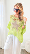 Shining Star Italian Chain Sweater - Lime-140 Sweaters-Germany-Coastal Bloom Boutique, find the trendiest versions of the popular styles and looks Located in Indialantic, FL