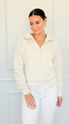 Mist Over Capri Sweatshirt - Sand Beige-130 Long Sleeve Tops-Zenana-Coastal Bloom Boutique, find the trendiest versions of the popular styles and looks Located in Indialantic, FL