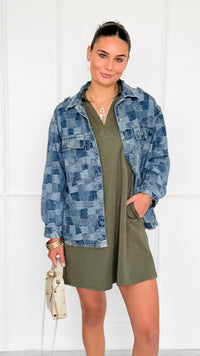 Lounge & Wander Polo Dress - Olive-200 Dresses/Jumpsuits/Rompers-JODIFL-Coastal Bloom Boutique, find the trendiest versions of the popular styles and looks Located in Indialantic, FL