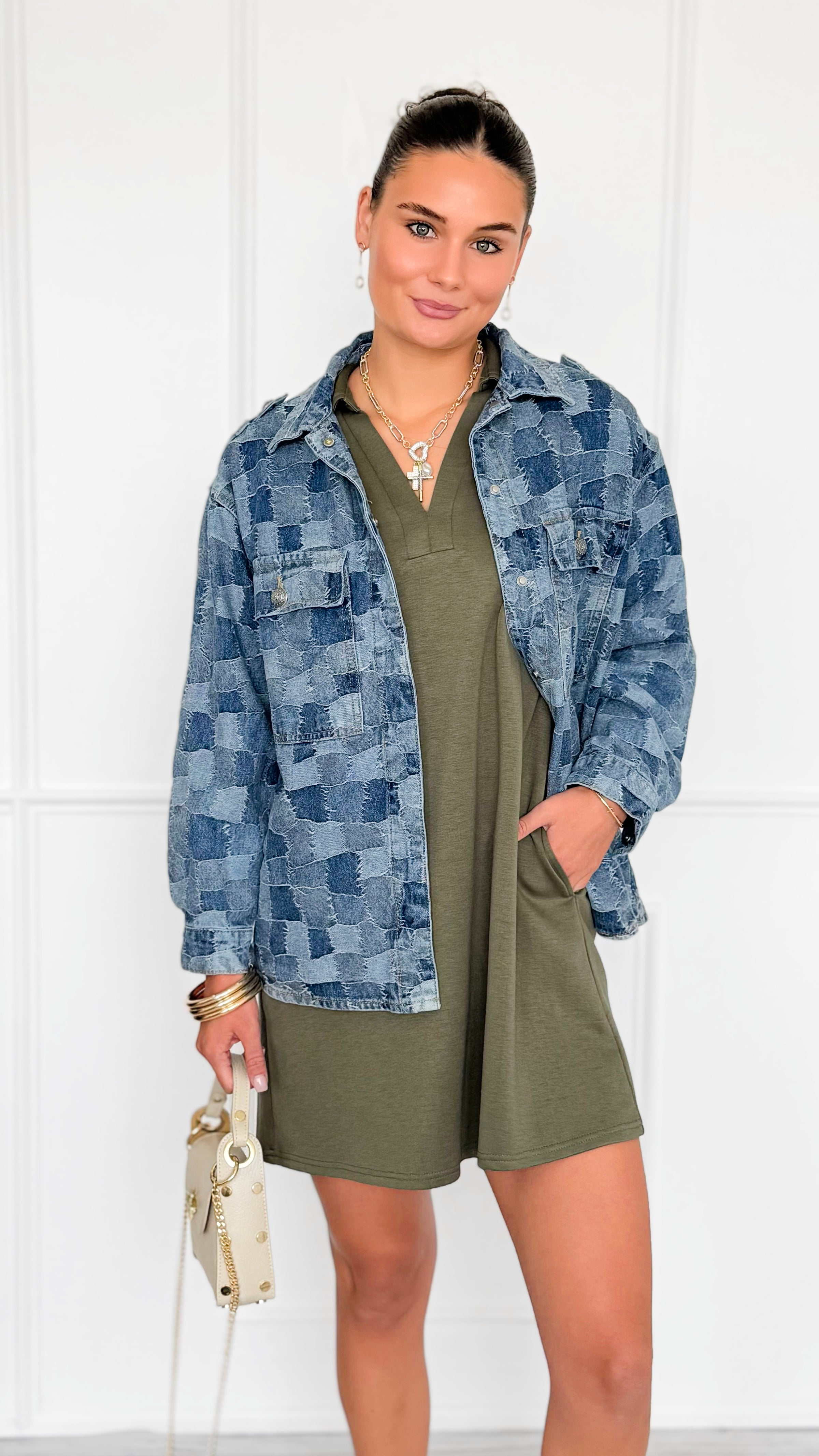 Lounge & Wander Polo Dress - Olive-200 Dresses/Jumpsuits/Rompers-JODIFL-Coastal Bloom Boutique, find the trendiest versions of the popular styles and looks Located in Indialantic, FL