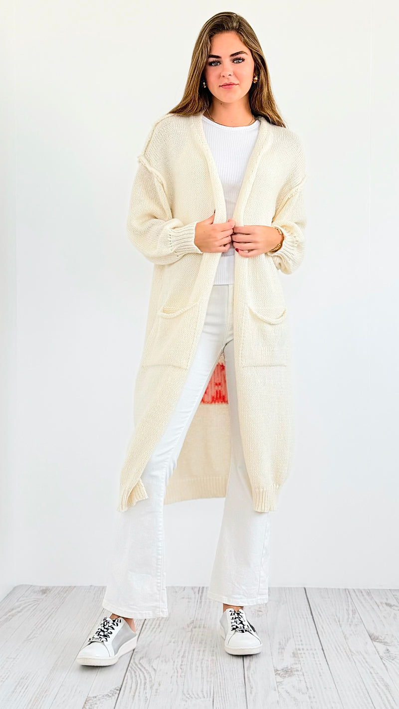 Love & Peace Long Cardigan-160 Jackets-Avectoi-Coastal Bloom Boutique, find the trendiest versions of the popular styles and looks Located in Indialantic, FL