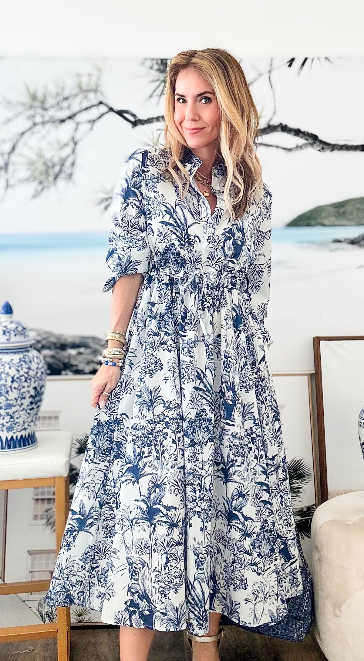 Floral Ruffle Shirt Dress-200 Dresses/Jumpsuits/Rompers-SUNDAYUP-Coastal Bloom Boutique, find the trendiest versions of the popular styles and looks Located in Indialantic, FL