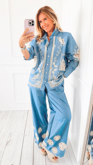 Bluebird Embroidered Set