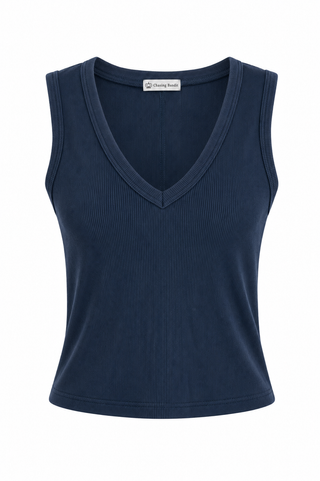 Perfect Layering Italian Tank Top- Navy