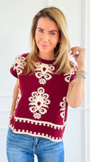 Floral Jacquard Sleeveless Top-100 Sleeveless Tops-entro-Coastal Bloom Boutique, find the trendiest versions of the popular styles and looks Located in Indialantic, FL