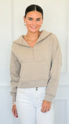 Mist Over Capri Sweatshirt - Ash Mocha-130 Long Sleeve Tops-Zenana-Coastal Bloom Boutique, find the trendiest versions of the popular styles and looks Located in Indialantic, FL