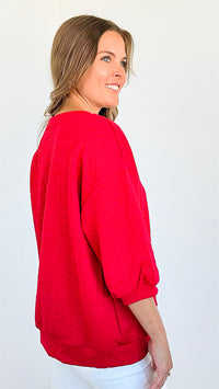 Bold Comfort Top - Red-110 Short Sleeve Tops-Timing-Coastal Bloom Boutique, find the trendiest versions of the popular styles and looks Located in Indialantic, FL