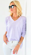 Poppy Relaxed Sweater - Lavender-130 Long Sleeve Tops-miracle-Coastal Bloom Boutique, find the trendiest versions of the popular styles and looks Located in Indialantic, FL