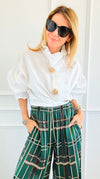 White Belle Italian Woven Blouse-110 Long Sleeve Tops-TATTOO Z-Coastal Bloom Boutique, find the trendiest versions of the popular styles and looks Located in Indialantic, FL