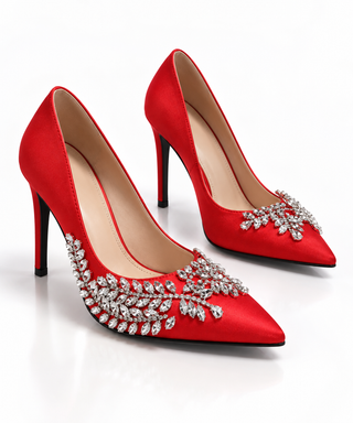 Pointed Toe Dress Pumps - Red