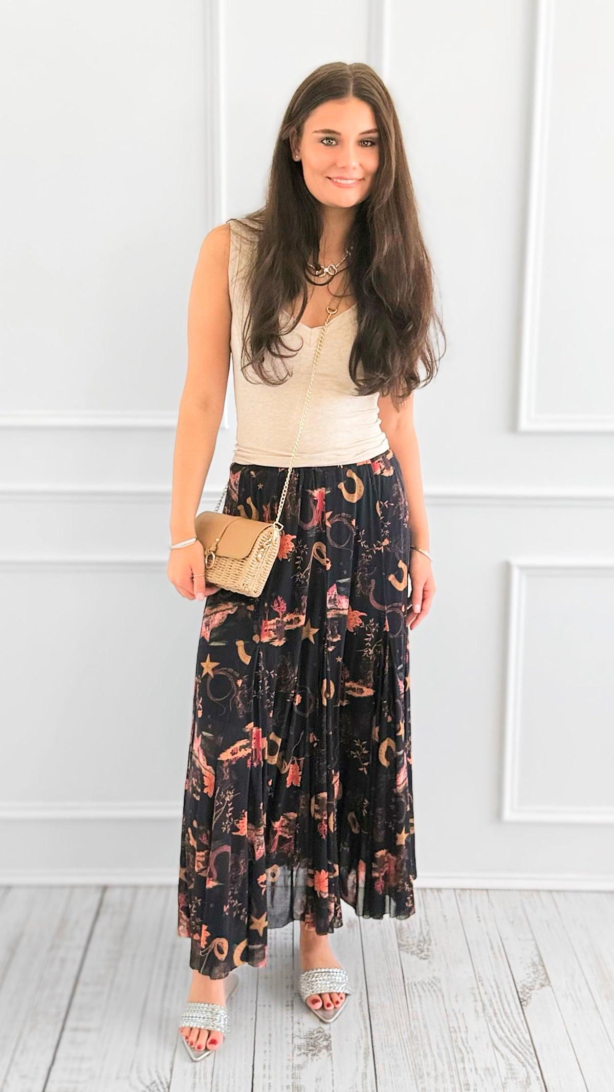 Starstruck Western Skirt-170 Bottoms-Easel-Coastal Bloom Boutique, find the trendiest versions of the popular styles and looks Located in Indialantic, FL