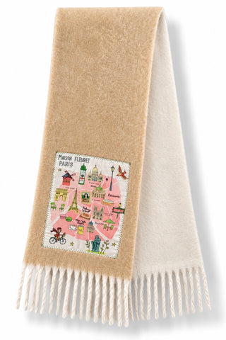 Parisian Postcard Scarf - Beige