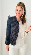 Cruella Contrast Tweed Jacket-160 Jackets-INA-Coastal Bloom Boutique, find the trendiest versions of the popular styles and looks Located in Indialantic, FL