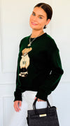 City Explorer Bear Sweater - Green-140 Sweaters-Gilli-Coastal Bloom Boutique, find the trendiest versions of the popular styles and looks Located in Indialantic, FL