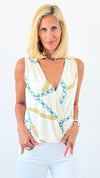 Wrapped Accent Sleeveless Top-100 Sleeveless Tops-Ariella-Coastal Bloom Boutique, find the trendiest versions of the popular styles and looks Located in Indialantic, FL