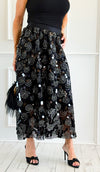Moonlit Rose Italian Skirt-170 bottoms-MAY MODA-Coastal Bloom Boutique, find the trendiest versions of the popular styles and looks Located in Indialantic, FL