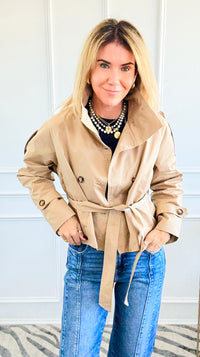 Chic Belted Double Breasted Jacket