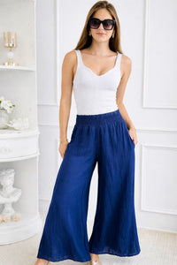 Born Free Linen Italian Palazzo - Navy