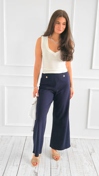 Golden Hour Pants - Navy-170 Bottoms-GLAM-Coastal Bloom Boutique, find the trendiest versions of the popular styles and looks Located in Indialantic, FL