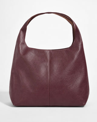 Italian Leather Hobo Bag- Burgundy