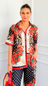 Floral Baroque Pant Set-210 Loungewear/Sets-Endless Moon-Coastal Bloom Boutique, find the trendiest versions of the popular styles and looks Located in Indialantic, FL
