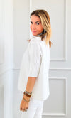 Break Free Italian Sweater Top - White-140 Sweaters-Italianissimo/Z Studio-Coastal Bloom Boutique, find the trendiest versions of the popular styles and looks Located in Indialantic, FL