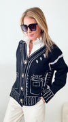 Real Deal Graffiti Cardigan - Black-150 Cardigan Layers-Chasing Bandits-Coastal Bloom Boutique, find the trendiest versions of the popular styles and looks Located in Indialantic, FL