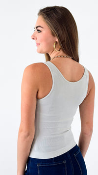 Seamless Compression Racerback Tank - Grey-100 Sleeveless Tops-Mono B-Coastal Bloom Boutique, find the trendiest versions of the popular styles and looks Located in Indialantic, FL