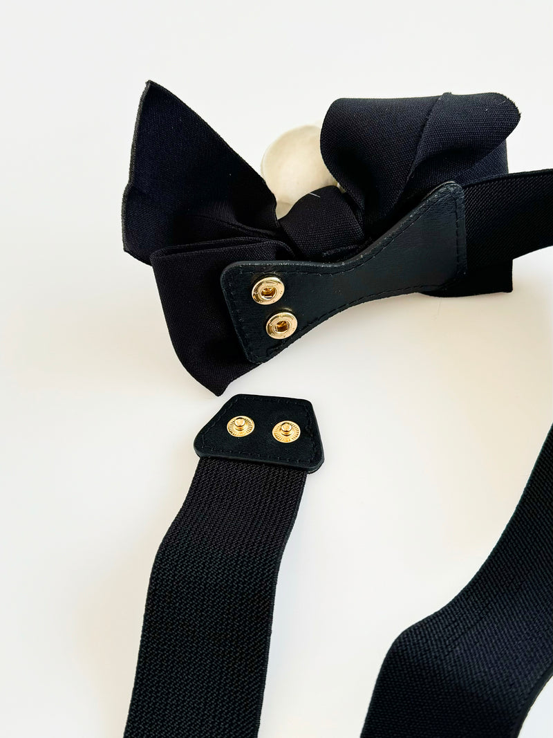 Vintage Bow Rose Belt - Black-260 Other Accessories-H&D-Coastal Bloom Boutique, find the trendiest versions of the popular styles and looks Located in Indialantic, FL