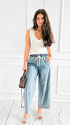 Wild Edge Wide-Leg Denim Pants-190 Denim-JODIFL-Coastal Bloom Boutique, find the trendiest versions of the popular styles and looks Located in Indialantic, FL
