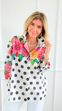 Blossom & Dots Italian Button Top