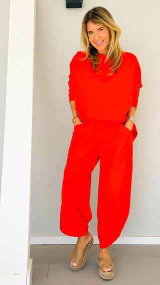 La Spezia Italian Barrel Cotton Set - Red Orange