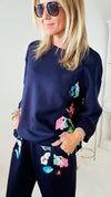 Pop of Color Navy Scuba Top-130 Long Sleeve Tops-Joh Apparel-Coastal Bloom Boutique, find the trendiest versions of the popular styles and looks Located in Indialantic, FL